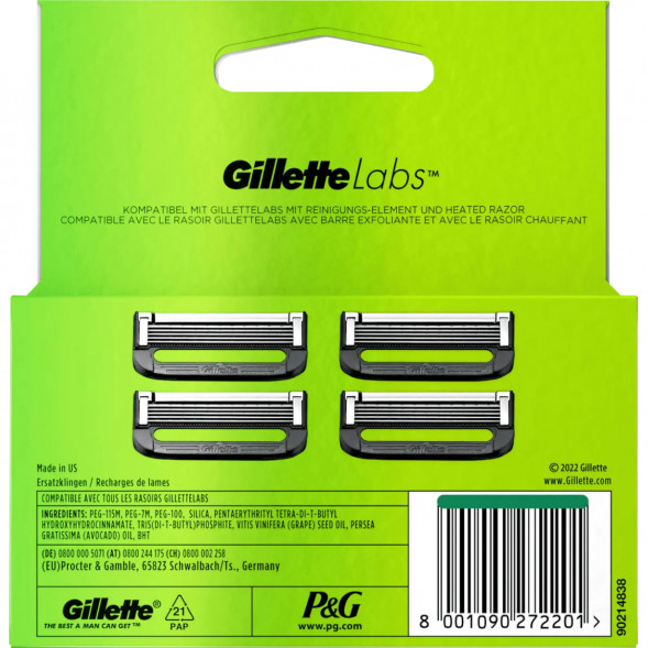 Лезвия для бритвы Gillette Labs, 4 шт. в Курске