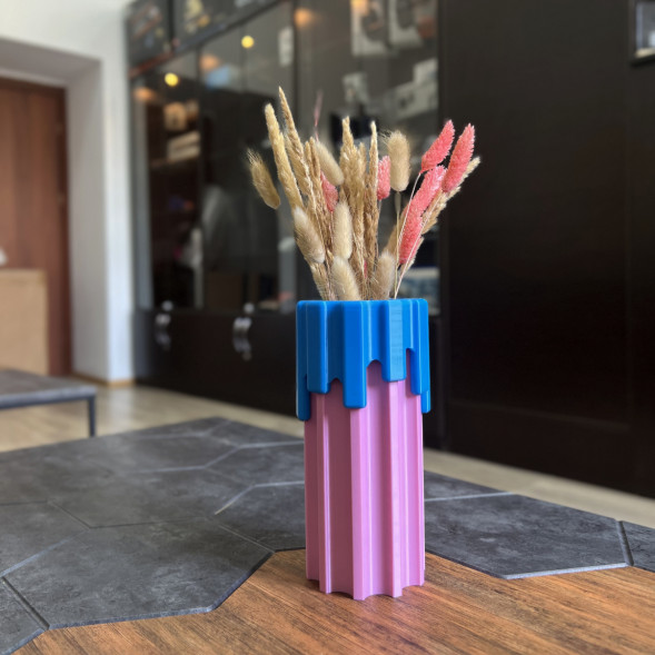 Ваза HatRom Drip, розовый - синий в Курске