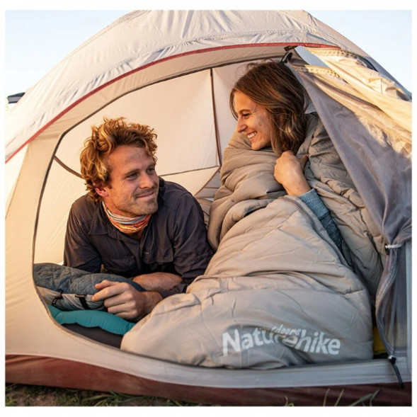 Спальный мешок Naturehike Envelope M180 (левый), серый в Курске