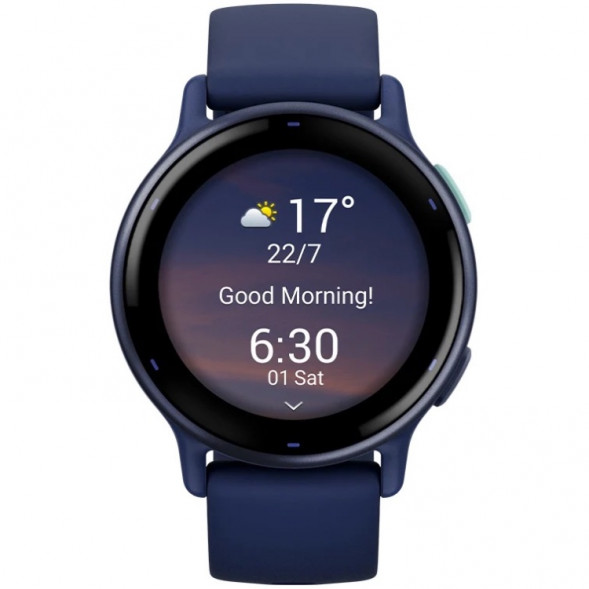 Умные часы Garmin Vivoactive 5, синие с металлически-синим безелем и силиконовым ремешком 010-02862-12 в Курске