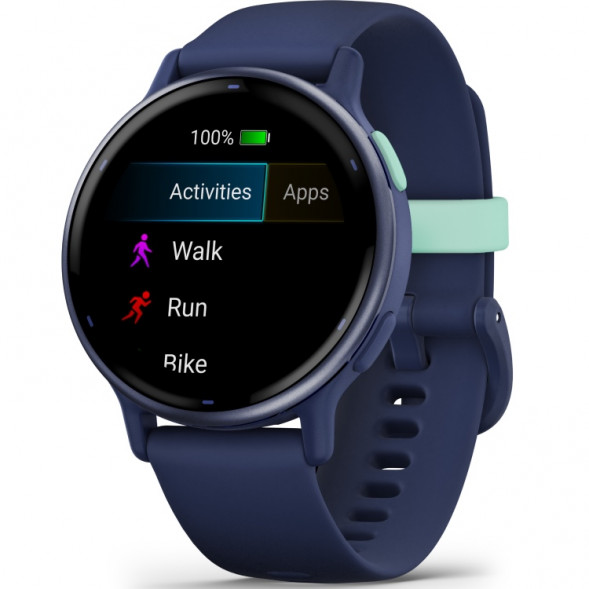 Умные часы Garmin Vivoactive 5, синие с металлически-синим безелем и силиконовым ремешком 010-02862-12 в Курске