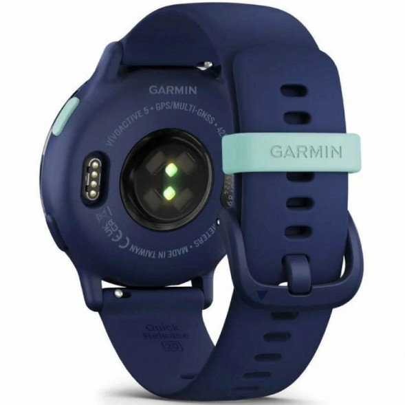 Умные часы Garmin Vivoactive 5, синие с металлически-синим безелем и силиконовым ремешком 010-02862-12 в Курске