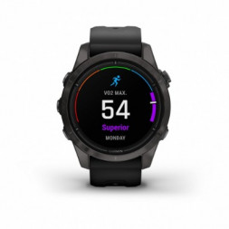 Умные часы Garmin EPIX PRO (Gen 2) Sapphire Edition 42 мм, титановый, угольно-серый, DLC, черный ремешок 010-02802-15