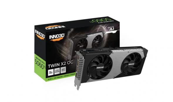 Видеокарта NVIDIA GeForce RTX 5060 Ti Inno3D Twin X2 OC 8GB N506T2-08D7X-193075N в Курске