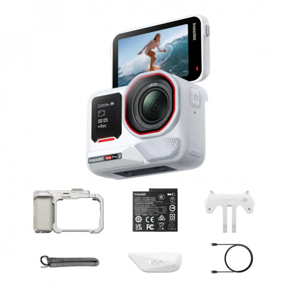 Экшн-камера Insta360 Ace Pro 2 Single Battery Xplorer Bundle, Arctic White в Курске