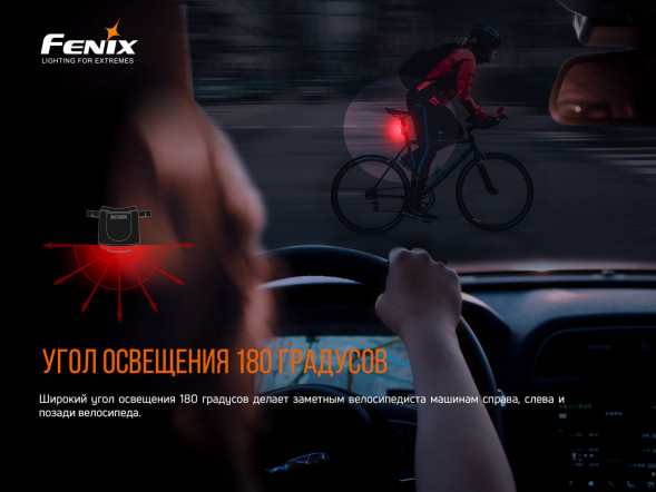 Велофара задняя Fenix BC05R V2.0, черный в Курске
