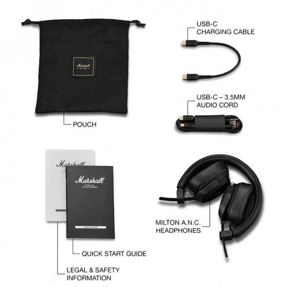 Беспроводные наушники Marshall Milton ANC, Black в Курске