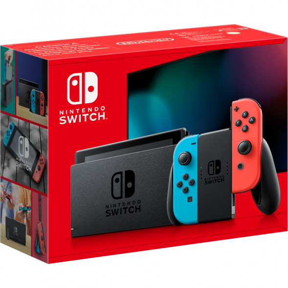 Игровая приставка Nintendo Switch OLED 64 ГБ, неоновый синий/неоновый красный в Курске
