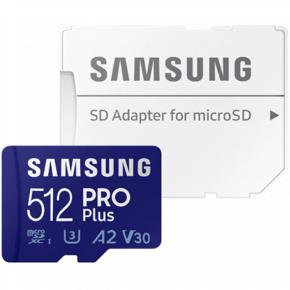 Карта памяти micro SDXC 512Gb Samsung PRO Plus U3 A2 V30 180/130MB/s в Курске