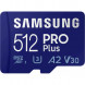 Карта памяти micro SDXC 512Gb Samsung PRO Plus U3 A2 V30 180/130MB/s в Курске