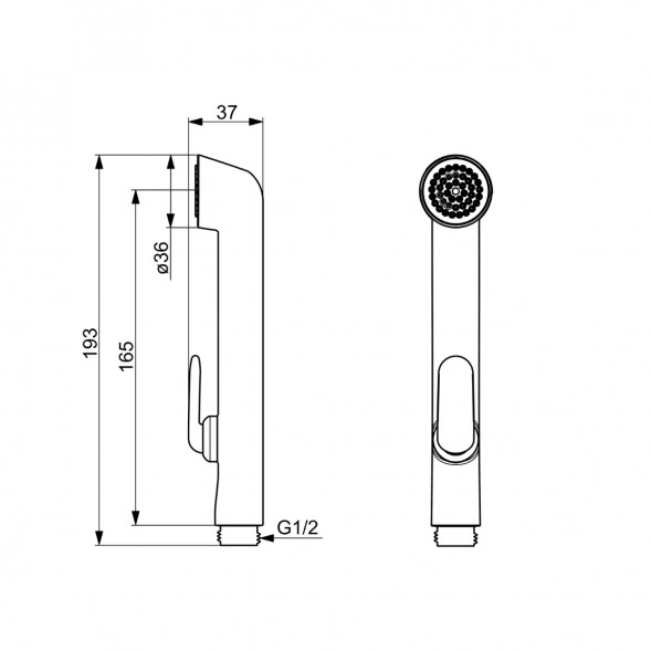 Лейка для гигиенического душа Oras Bidetta (242050-11), белый/черный в Курске