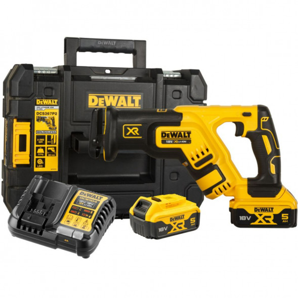 Аккумуляторная сабельная пила DEWALT DCS367P2 с 2 АКБ 5 Ач и ЗУ, в кейсе TSTAK в Курске