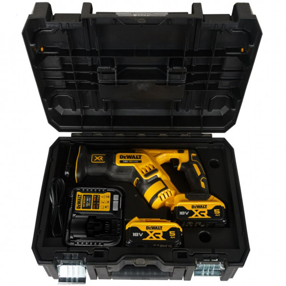 Аккумуляторная сабельная пила DEWALT DCS367P2 с 2 АКБ 5 Ач и ЗУ, в кейсе TSTAK в Курске