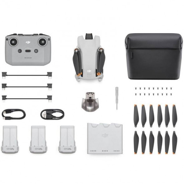 Квадрокоптер DJI Mini 3 Fly More Combo (DJI RC-N1) с пультом без дисплея, белый в Курске