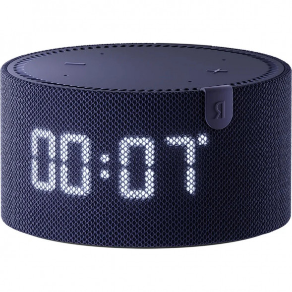 Умная колонка Яндекс Новая Станция Мини (с часами) - умная колонка с Алисой, синий сапфир в Курске