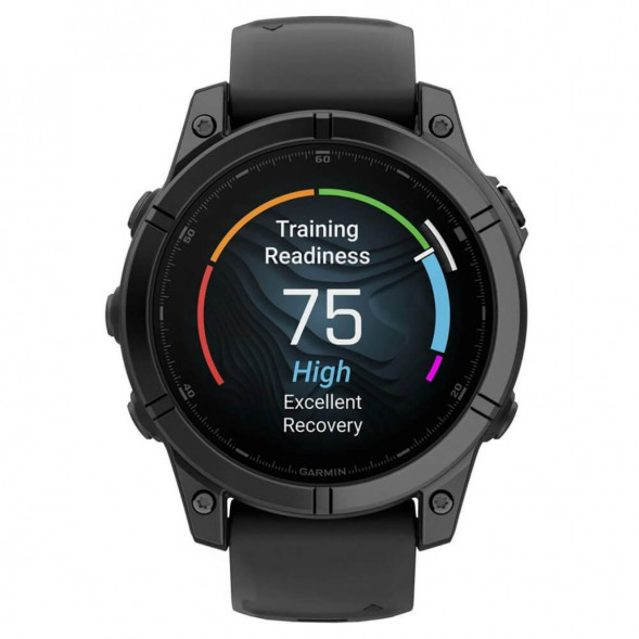 Умные часы Garmin Fenix E 47мм Amoled Slate Grey Steel с чёрным силиконовым ремешком 010-03025-01 в Курске