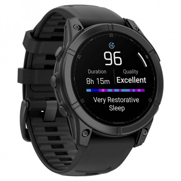 Умные часы Garmin Fenix E 47мм Amoled Slate Grey Steel с чёрным силиконовым ремешком 010-03025-01 в Курске