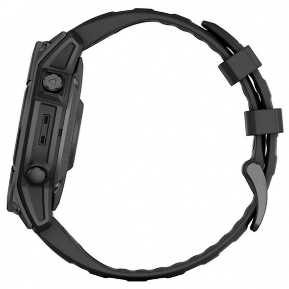 Умные часы Garmin Fenix E 47мм Amoled Slate Grey Steel с чёрным силиконовым ремешком 010-03025-01 в Курске