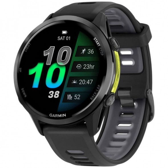 Умные часы Garmin Forerunner 970 Carbon Gray DLC Titanium ремешок Black/Translucent Whitestone 010-02969-10 в Курске