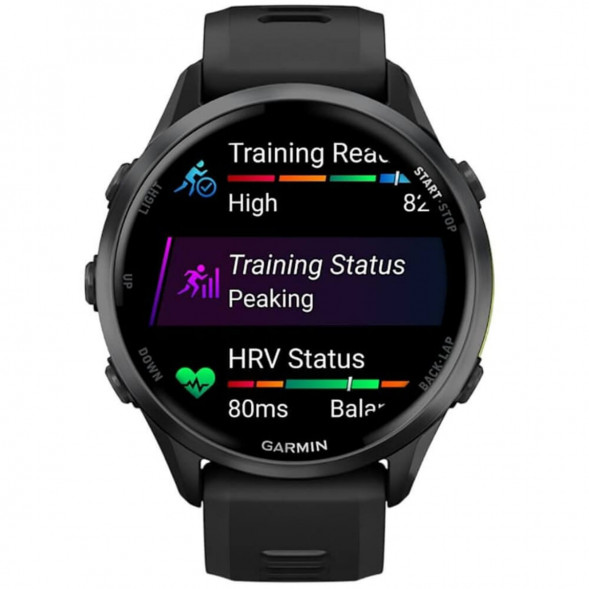 Умные часы Garmin Forerunner 970 Carbon Gray DLC Titanium ремешок Black/Translucent Whitestone 010-02969-10 в Курске