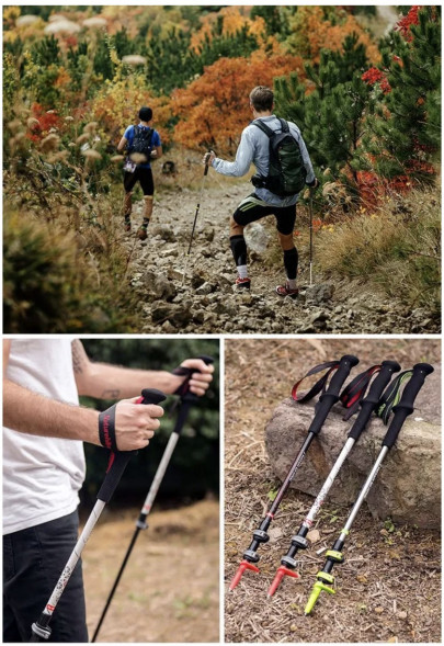 Треккинговая палка Naturehike 135 см, 1шт., серый/зеленый в Курске