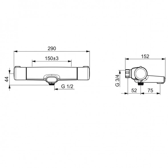 Термостатический смеситель Oras Nova ECO (7462G), хром в Курске