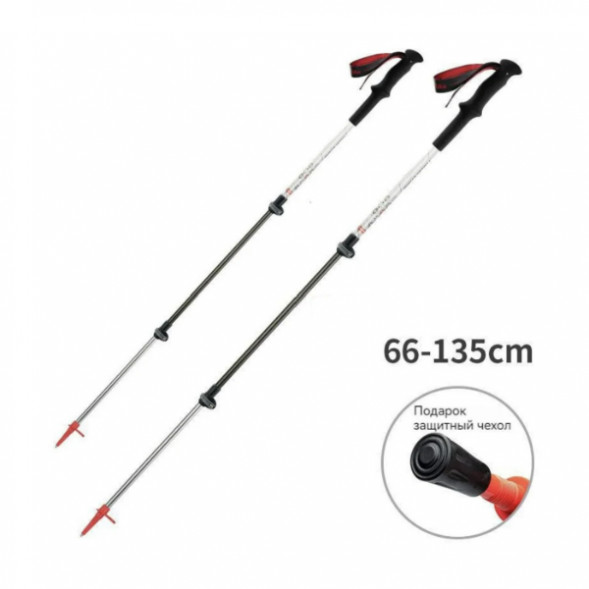 Треккинговая палка Naturehike 135 см, 1 шт., белый/красный в Курске