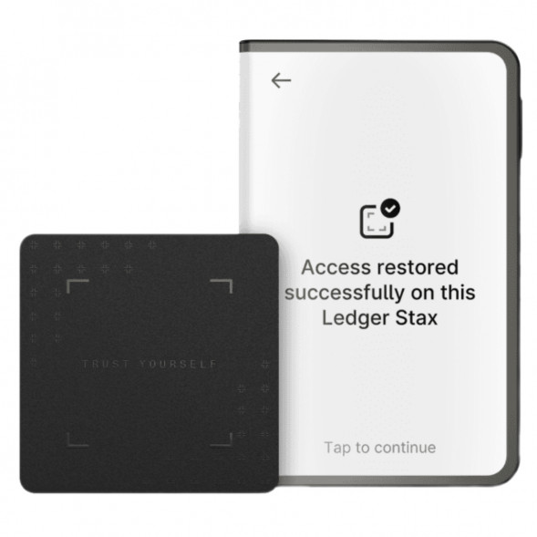 Аппаратный холодный криптокошелек Ledger Stax c чехлом Magnet Shell Black + Recovery Key в Курске