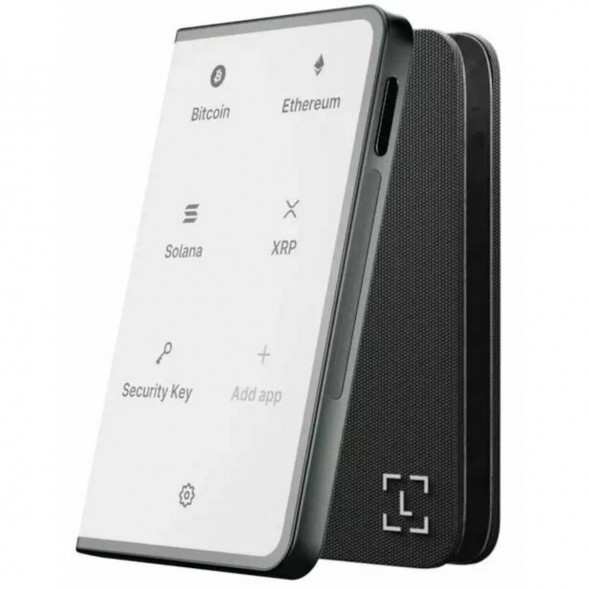 Аппаратный холодный криптокошелек Ledger Stax c чехлом Magnet Shell Black + Recovery Key в Курске