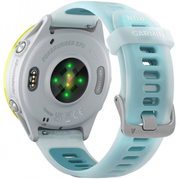 Умные часы Garmin Forerunner 570 47 мм Amp Yellow Aluminium/Translucent Whitestone/Turquoise 010-02971-01 в Курске