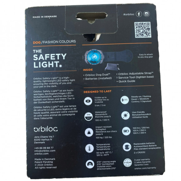 Фонарь для собак Orbiloc Dog Dual Fashion Colours, бирюзовый в Курске