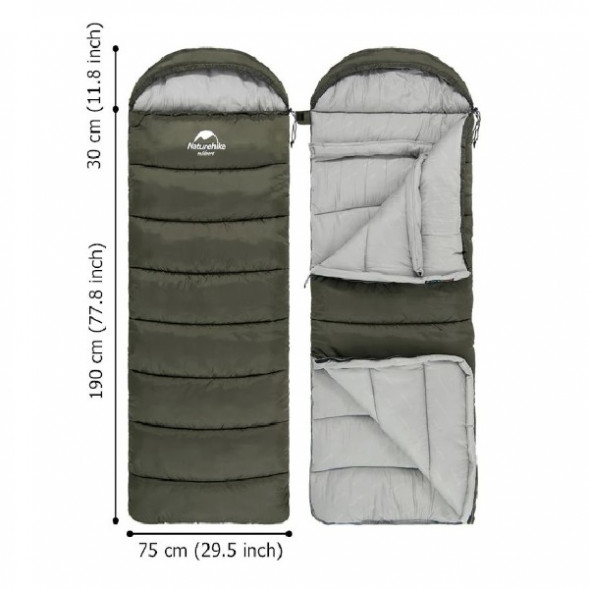 Спальный мешок Naturehike U350S (Левый), коричневый в Курске