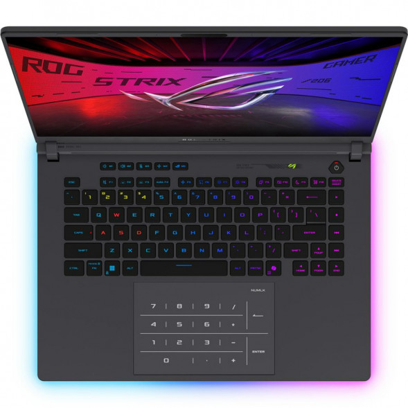 Ноутбук игровой ASUS ROG Strix G16 G615JMR-TS415 (16&amp;quot;, IPS, Intel Core i7-14650HX 2.2ГГц, 16-ядерный, 16ГБ DDR5, 512 ГБ SSD, NVIDIA GeForce RTX 5060 - 8 ГБ, без ОС), серый в Курске