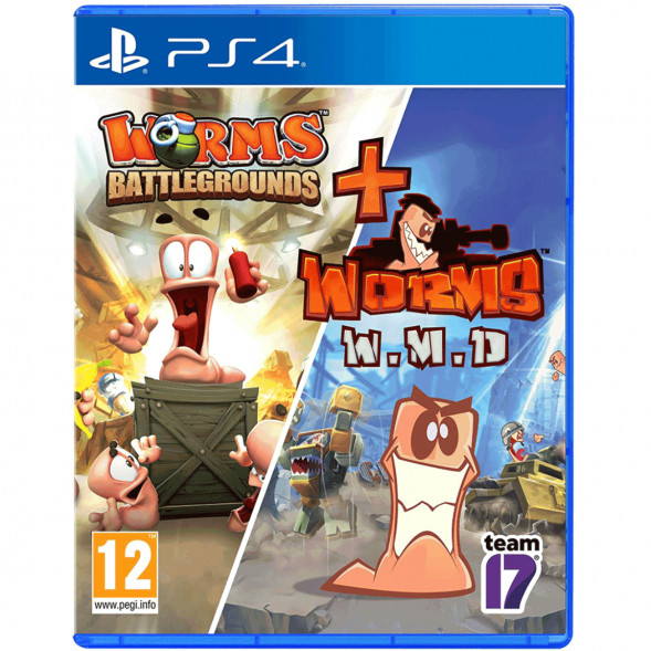 Игра Worms Battlegrounds + Worms W.M.D. Double Pack [PS4, английская версия + русские субтитры] в Курске