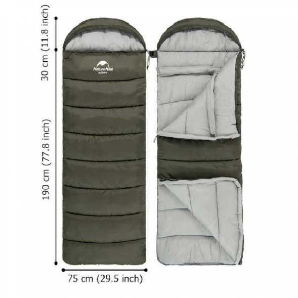 Спальный мешок Naturehike U250 (Правый), коричневый в Курске