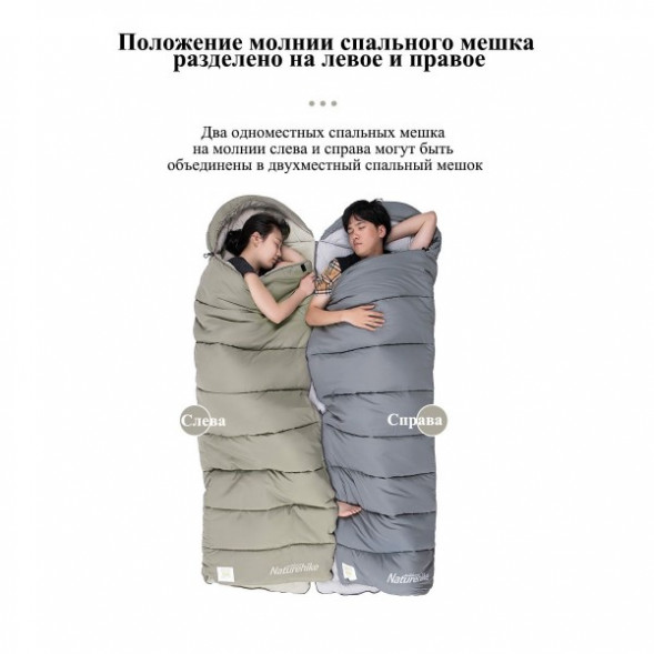Спальный мешок Naturehike M300 (Левый), серый в Курске