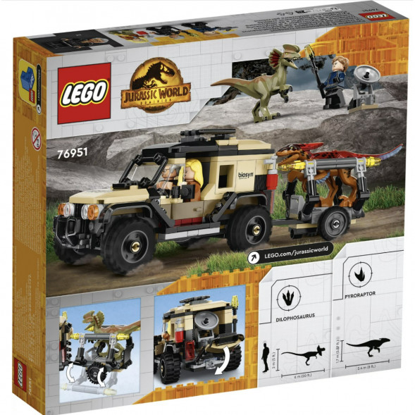 Конструктор LEGO Jurassic World 76951 Перевозка пирораптора и дилофозавра в Курске