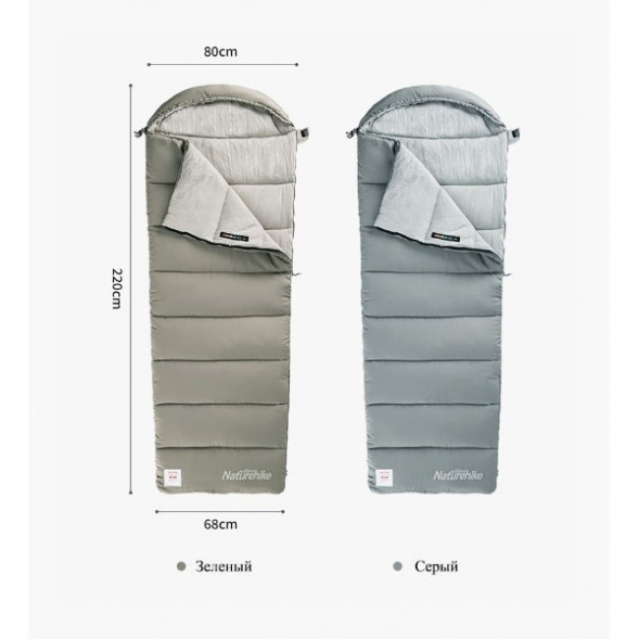 Спальный мешок Naturehike M300 (Левый), зеленый в Курске