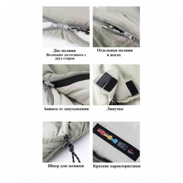 Спальный мешок Naturehike M300 (Левый), зеленый в Курске