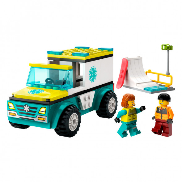 Конструктор LEGO City 60403 Скорая помощь и сноубордист в Курске