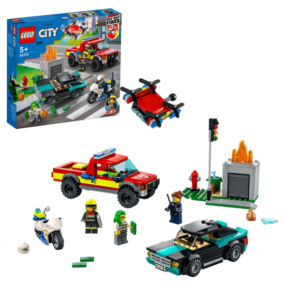 Конструктор LEGO City Fire 60319 Пожарная бригада и полицейская погоня в Курске