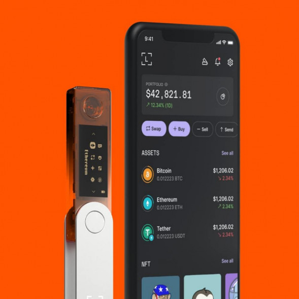 Аппаратный криптокошелек Ledger Nano X, BTC Orange  в Курске