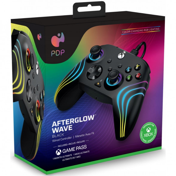 Геймпад проводной PDP для Xbox Afterglow Wave, Black в Курске