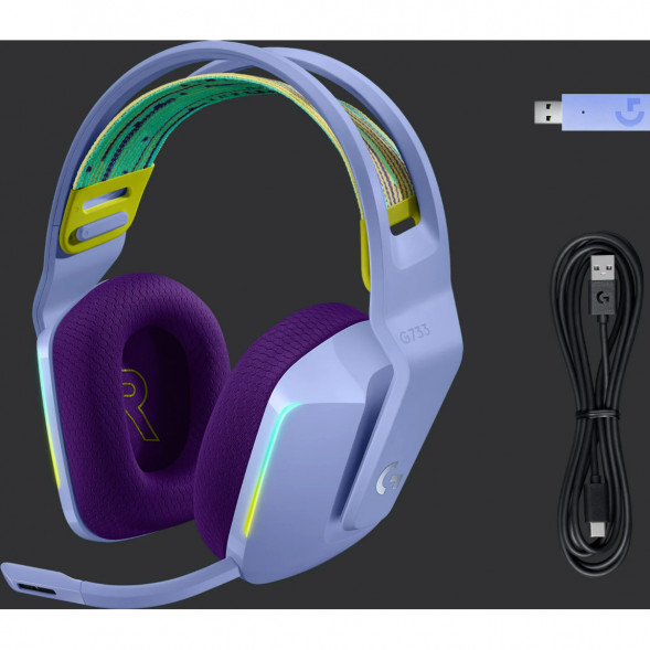 Игровая гарнитура Logitech G733 RGB Lightspeed Wireless, сиреневый в Курске