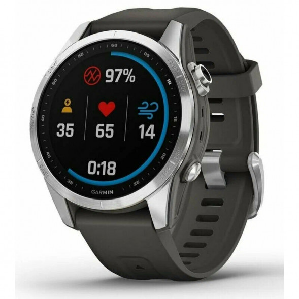 Умные часы Garmin Fenix 7s серебристый с графитовым силиконовым ремешком 010-02539-01 в Курске