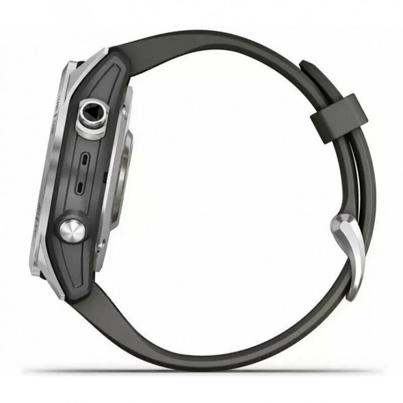 Умные часы Garmin Fenix 7s серебристый с графитовым силиконовым ремешком 010-02539-01 в Курске