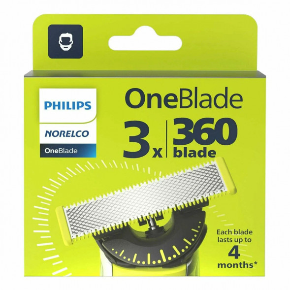 Сменные лезвия Philips OneBlade 360 QP430/50, 3 штуки в Курске
