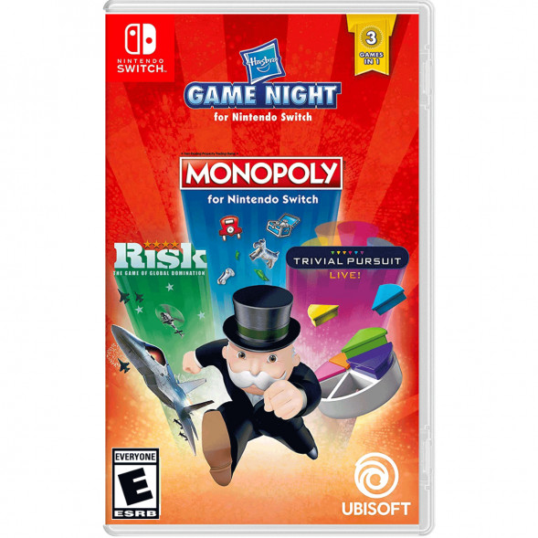 Игра Hasbro Game Night: Monopoly+Risk+Trivial Pursuit [Nintendo Switch, русские субтитры] в Курске