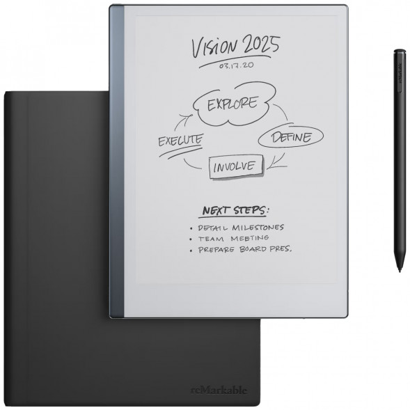 Графический планшет reMarkable 2 со стилусом Marker Plus и чехлом Book Folio черный (RM115) в Курске