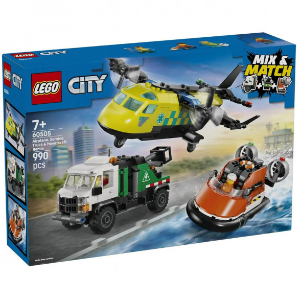 Конструктор LEGO City 60505 Самолет, сервисный грузовик и судно на воздушной подушке в Курске
